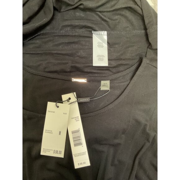 Black Twist-Front Sleeveless Midi Dress By Tahari M - Picture 4 of 6